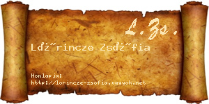 Lőrincze Zsófia névjegykártya