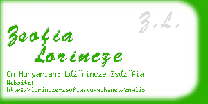 zsofia lorincze business card